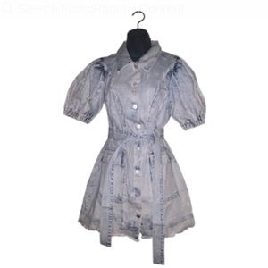 New stonewashed denim dress with belt size small